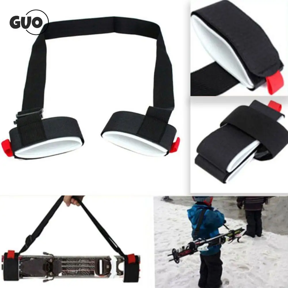 Adjustable Skiing Pole Shoulder Hand Carrier Lash Handle Straps Nylon Skiing Bags Porter Hook Loop for Ski Snowboard