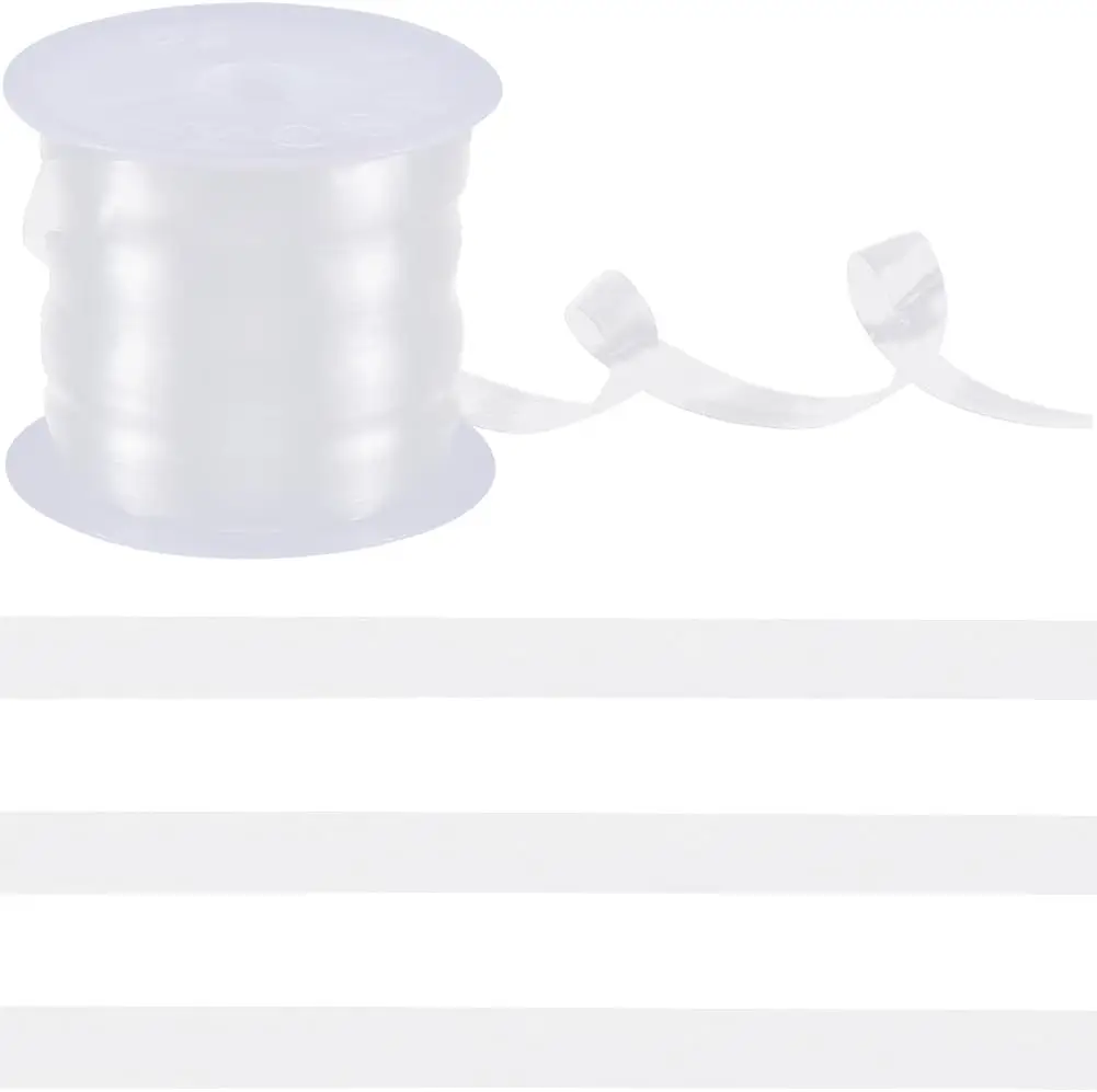 11 Yards Clear Elastic Strap Roll 8mm Wide Lightweight Transparent Invisible Stretchy Bra Strap Band for DIY Shoulder Bra Linger