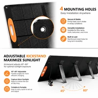 Panneau solaire pliable 200W 420W monocristallin à haute efficacité, kit de chargeur solaire portable et étanche, panneau solaire pliable multi-sorties pour camping en plein air, camping-car, van, station d'alimentation portable hors réseau. 2