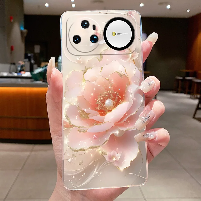 Clear Luxury Fashion Butterfly Flowers Soft TPU Phone Case