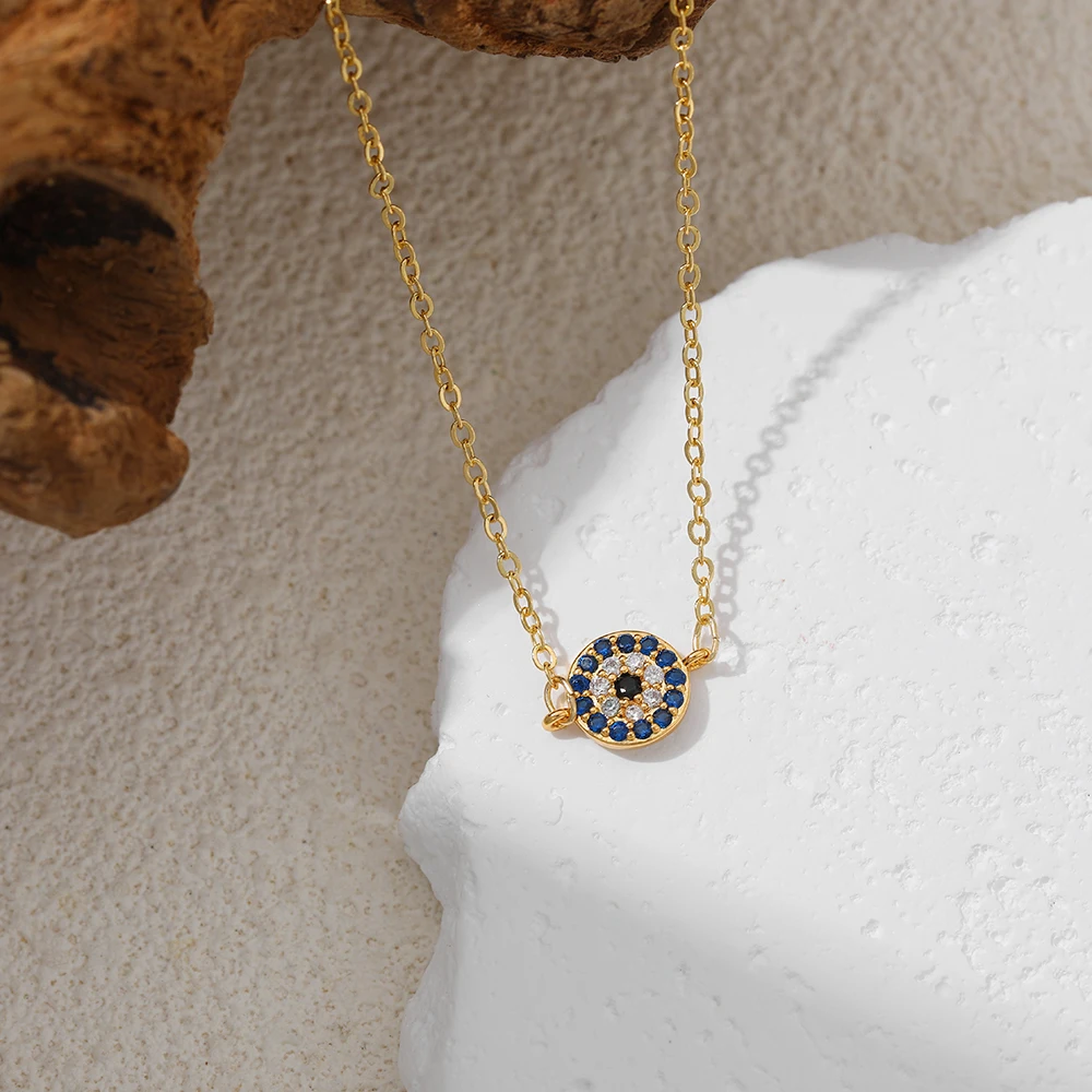 18K Gold Plated Palm Love Heart Cross Pendant Neckalce Sparkling CZ Zircon Geometric Star Sweater Chain Choker Charm Jewelry New