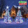 Wrought Iron Solar Christmas Tree Light Warm LED Glow Floor to Ceiling Design for Outdoor Courtyard Landscape Decoration