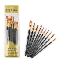 10Pcs/set Nylon Hair Artist Paint Brush Set Watercolor Acrylic Paintbrush Professional Colorful Oil Painting Brushes 1