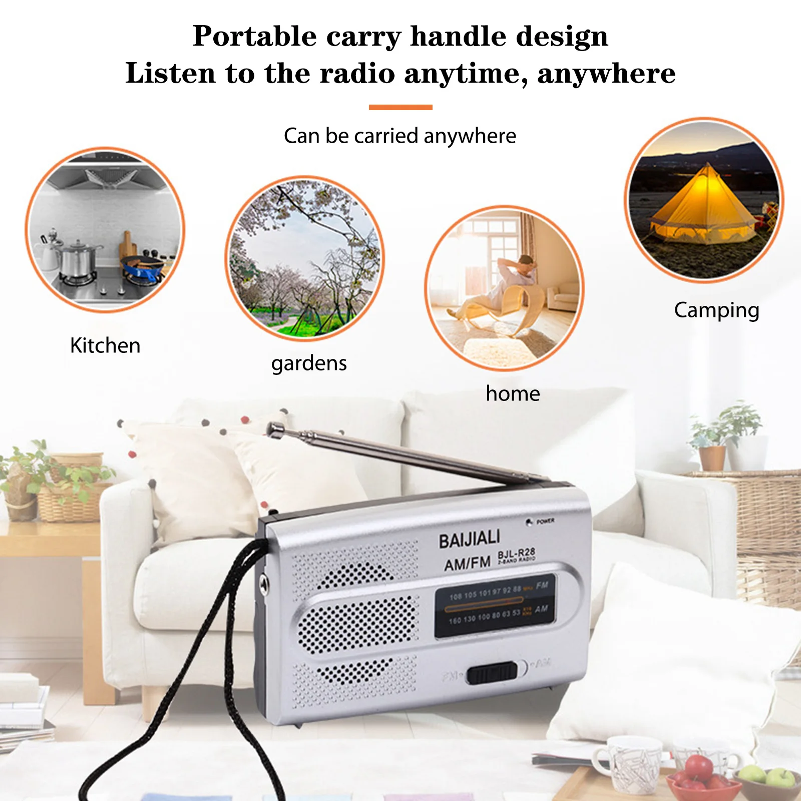 KK9 R28 Digital Retro Radios Handheld AM FM Radio Receiver Portable Battery Powered Radio With Built-In Speaker For Old People