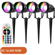 LED Lawn Lamp Outdoor Garden Light 10W RGB IP65 Waterproof Spike Spotlight Landscape Lighting for Yard Path Tree Ground 12V 220V 