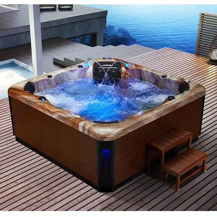 7 people freestanding custom hydrotherapy jet outdoor acrylic spa tub