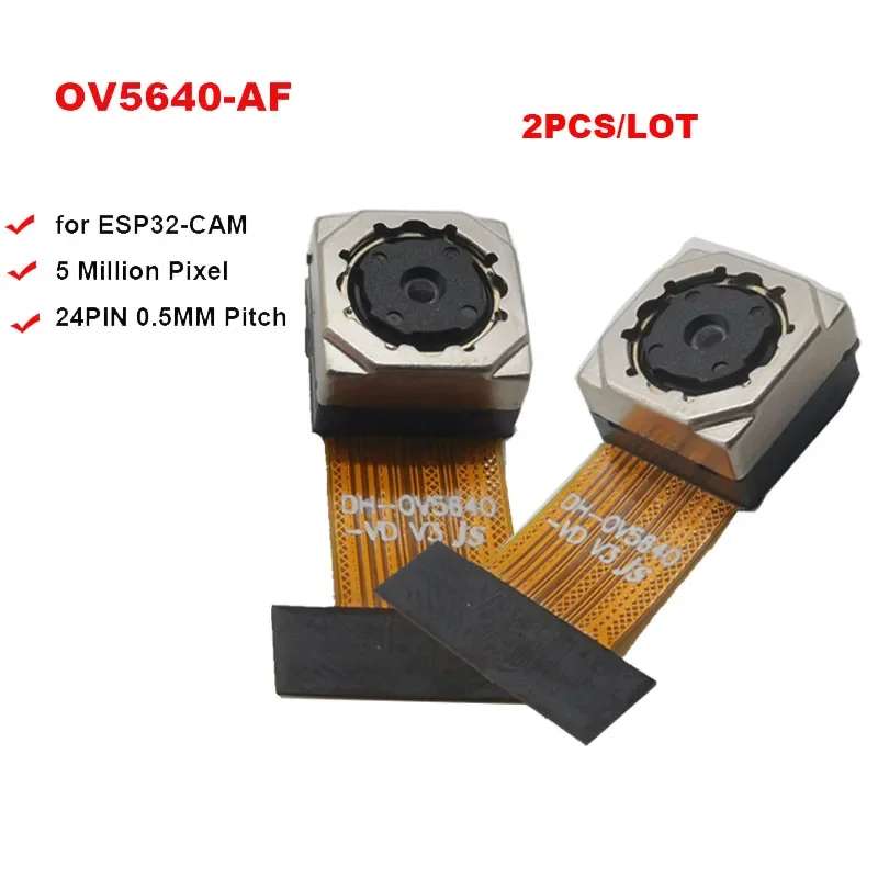 2 Pcs/Lot OV5640 AF 70 도 5MP 고화질 카메라 모듈 ESP32-CAM 자동 초점 소프트 보드 24PIN 0.5MM 피치
