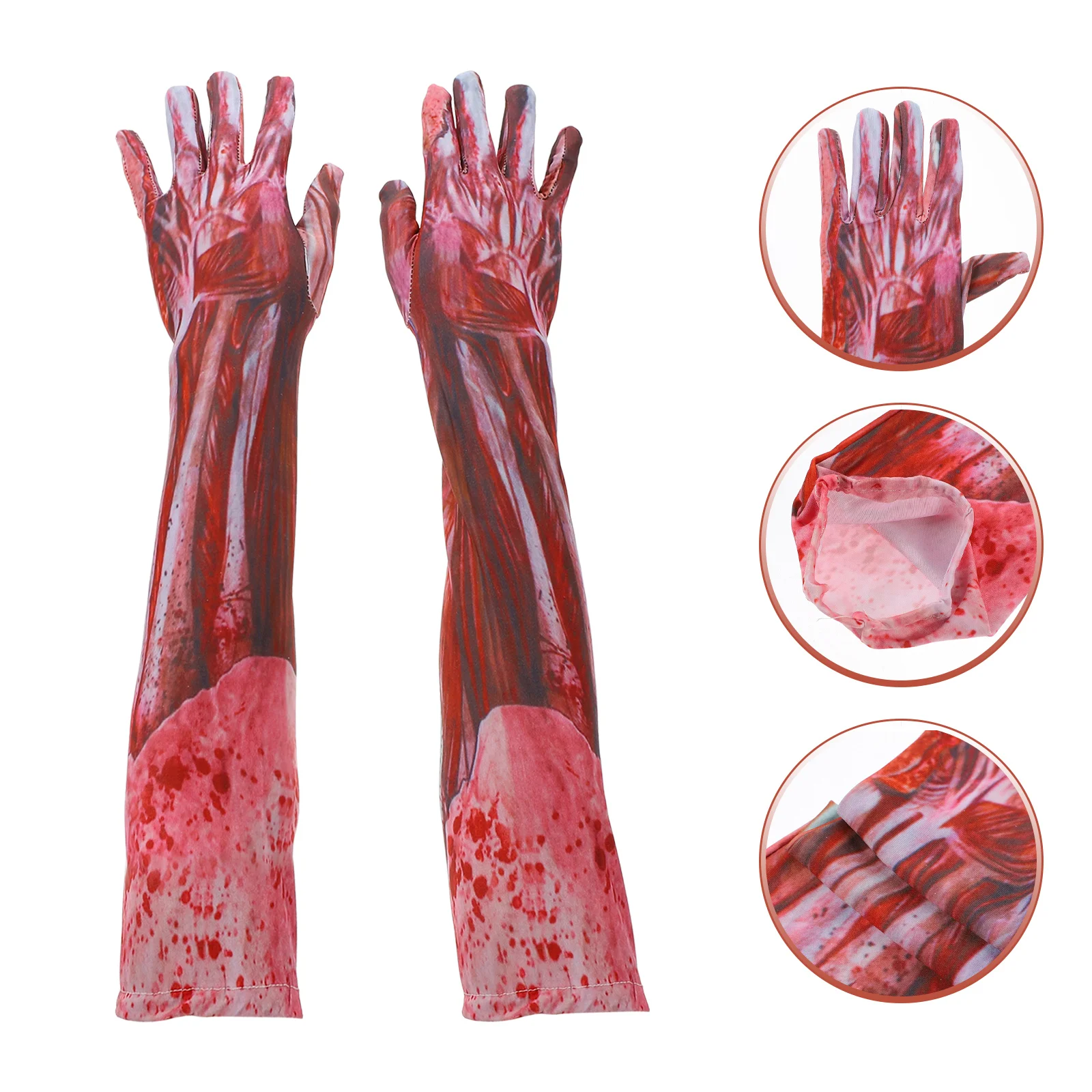 

1 Pair of Stained Blood Gloves Halloween Scary Gloves Cosplay Blood Gloves Party Blood Gloves Props
