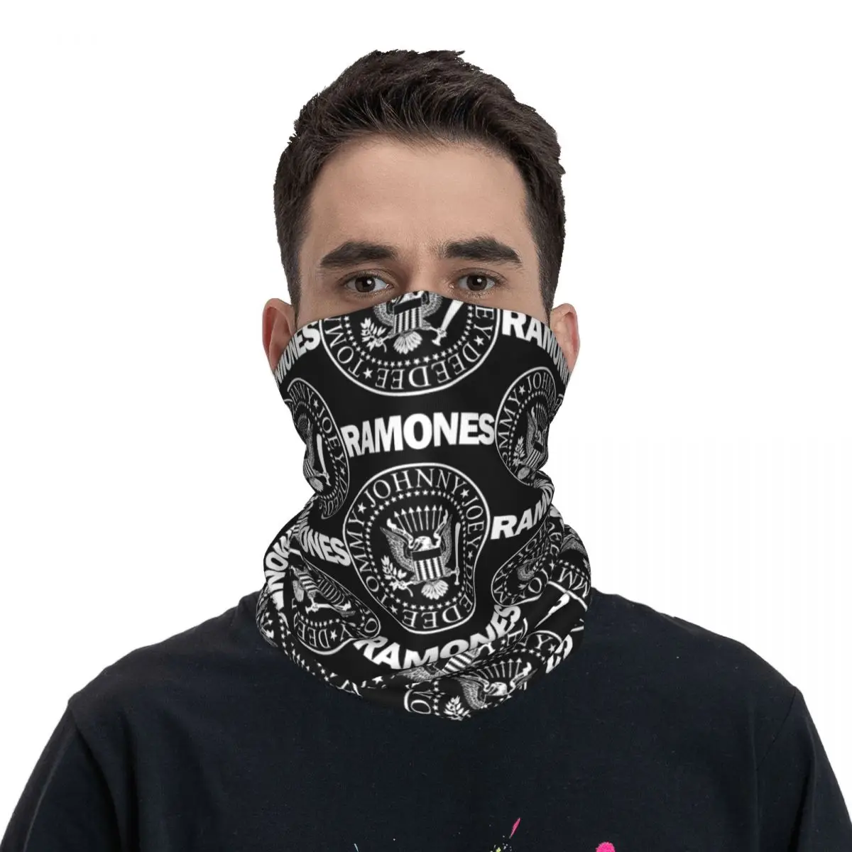 The Ramone Merch Bandana Neck Gaiter Printed Wrap Scarf Multifunction Headband Running For Men Women Adult Breathable cycling bandana,neck wrap,neck gaiter,bandana neck cover,multifunctional bandana