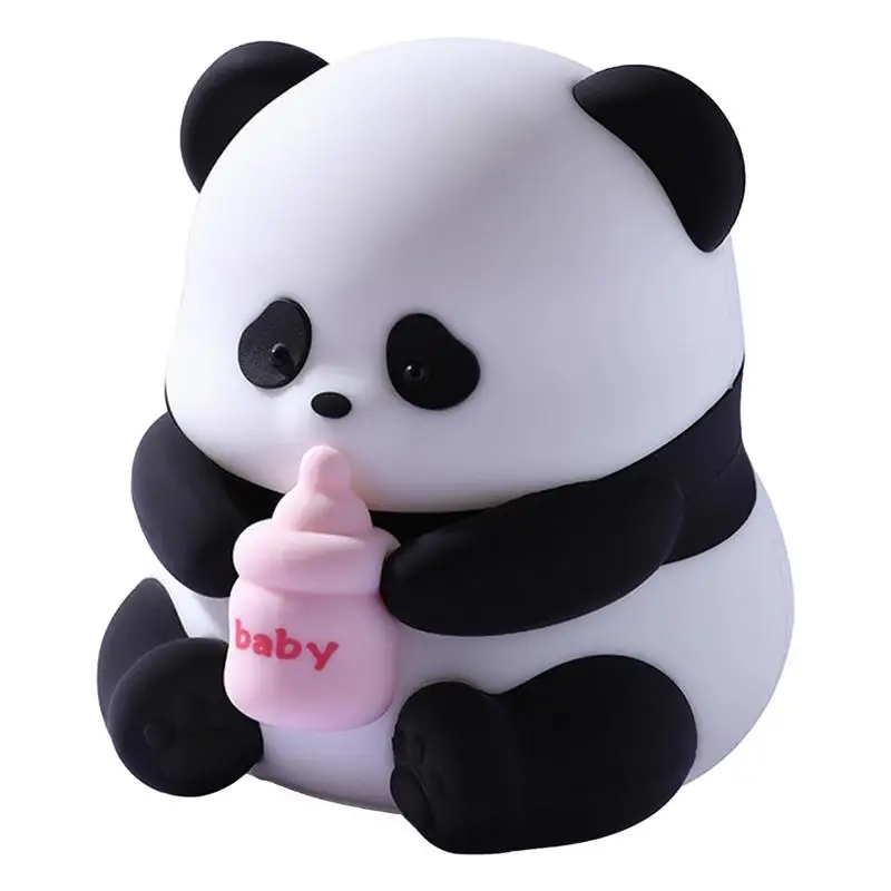 

Kids Night Light Silicone USB Rechargeable Nursery Light In Panda Shape Adjustable Brightness Portable Household Desktop Lamp