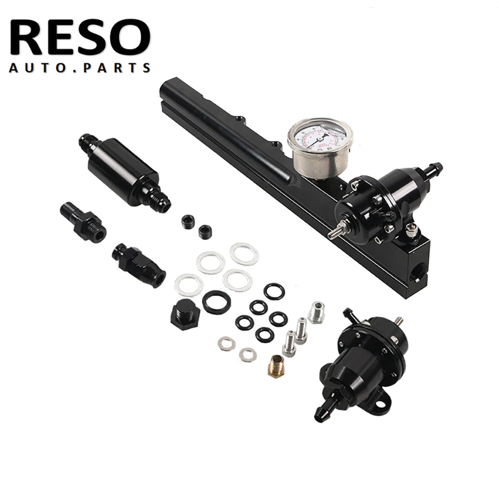 

RESO- Fuel Pressure Regulator Gauge Fuel Rail Kit Fits For Honda Civic B16 B18 B20 B-Series