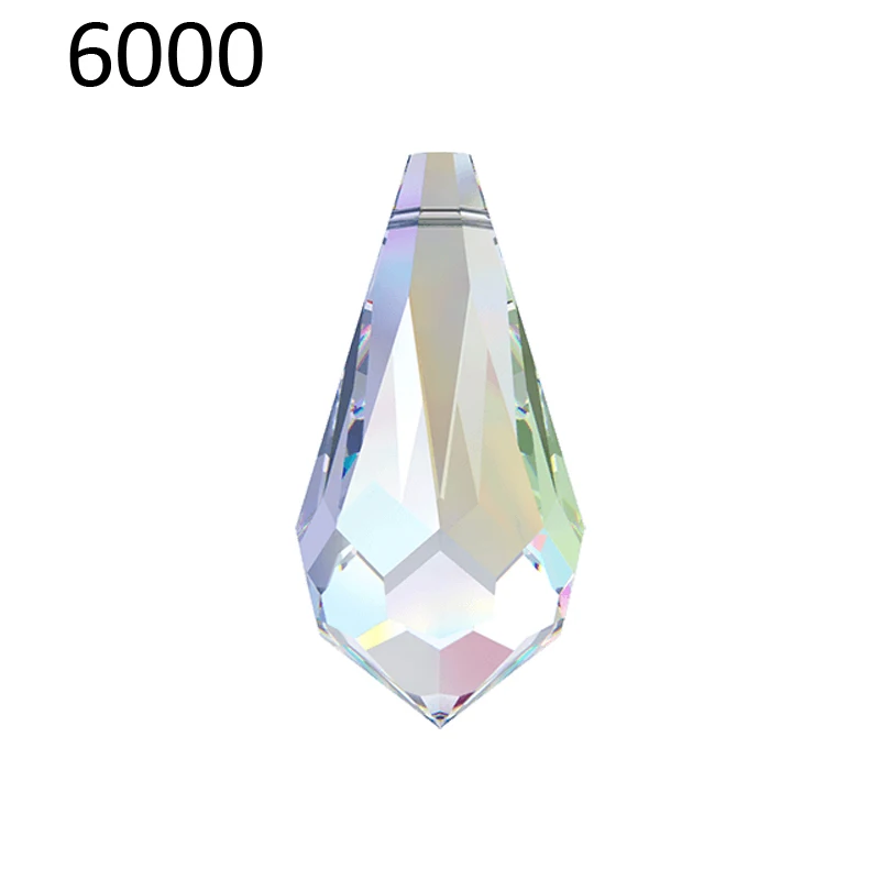 (1 조각) 오스트리아 6000 눈물 방울 펜던트의  크리스탈 전체 드릴 구멍 느슨한 비즈 라인 석 DIY 쥬얼리 만들기