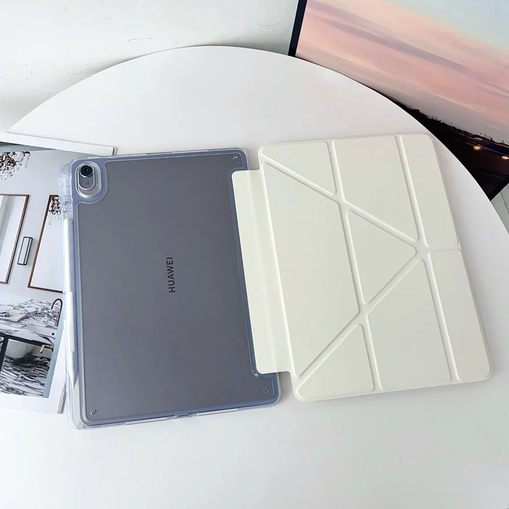 Clear Acrylic Y-Fold Shockproof Protective Tablet Case Back Cover