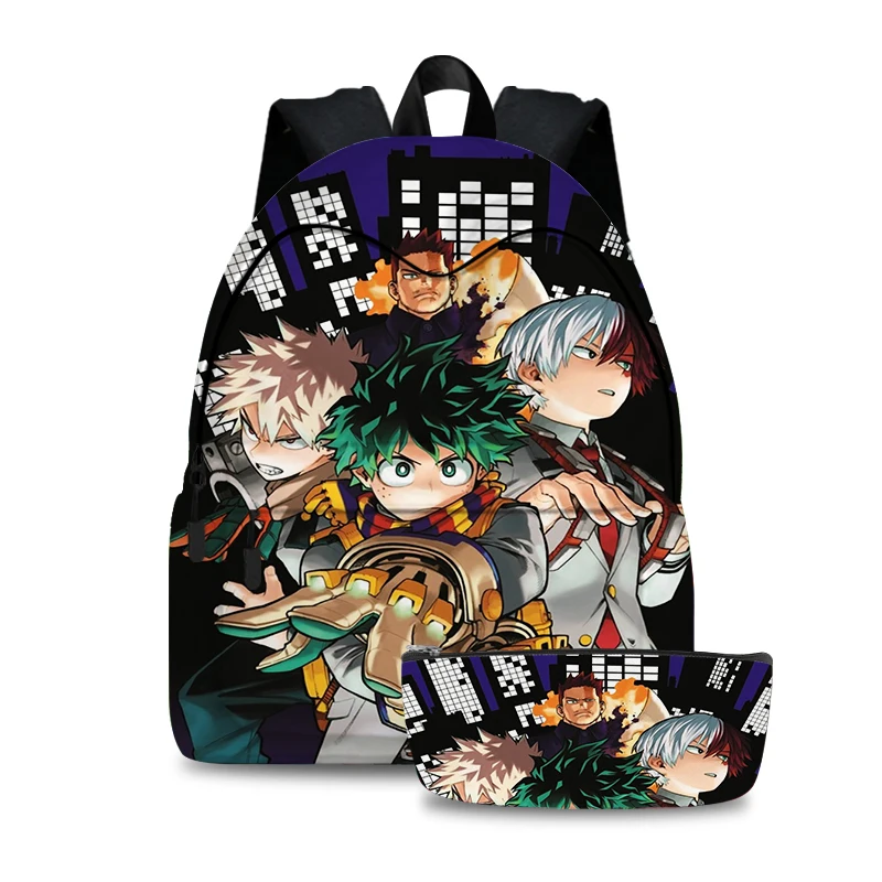 

My Hero Academia Backpack Pencil Bag 2pcs/set Trend Outdoor Back Pack Student Anime School Bag Children Backpcaks for Boys Girls