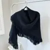 High Quality Winter Triangle Shawl Versatile Tassel Knitted Shawl Wraps Thickned Cold Proof Blanket Scarf for Women 4