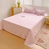 1 Pc Bed Flat Sheet for Double Bed Plain Solid Color Top Sheets Single/Queen/King Flat Bedsheets Soft Home Bed Linen Sheets 2
