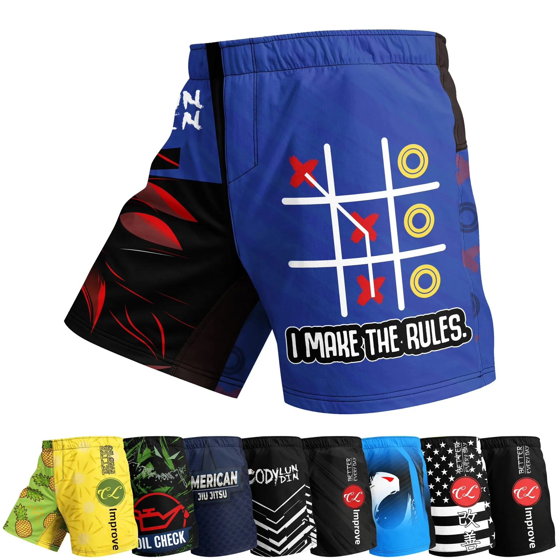 Men's New Print Combat Training Competition Shorts Sport Gym Casual Fashionable Shorts Board Sports Long Pants