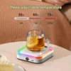 DC5V USB Coffee Mug Warmer 3 Gear Temperature Cup Warmer Heating Coasters Plate Pad for Tea Water Milk with Colorful Night Light 2