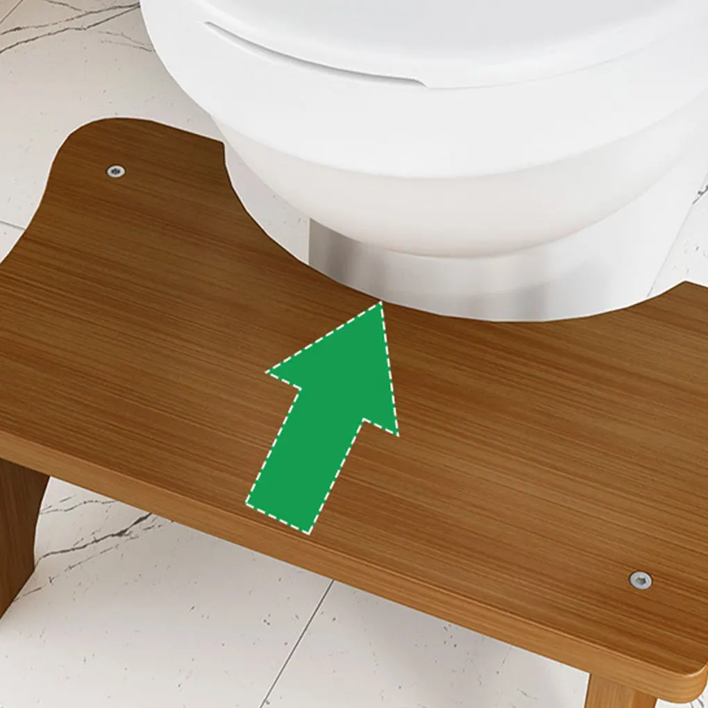 Bamboo Toilet Stool Bathroom Waterproof Non Slide Poop Seat Children Washroom Restroom Closestool Squat Bench Home Log Footstool