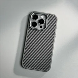Luxury Carbon Fiber Texture Soft Rubber Frame Phone Case for iPhone 13 Pro Max (Grey)
