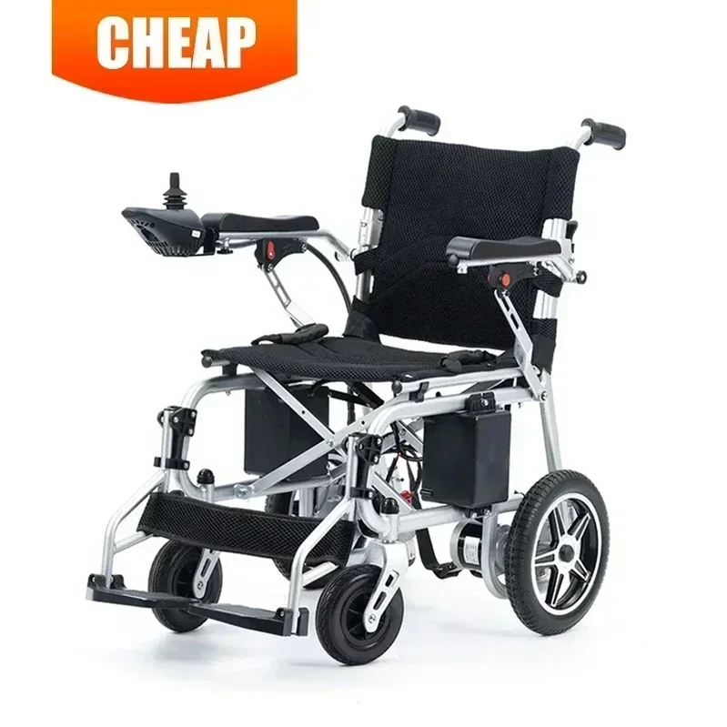 Electric Wheelchair Lightweight Folding 4 Wheel Run Flat Tire Shock Absorbing 15-18KM For Disable People And Elderly