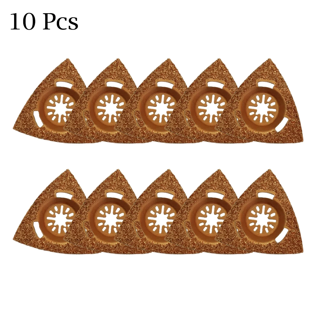 10pcs Triangle Carbide Rasp Oscillating Multitool Blade Saw Cutting