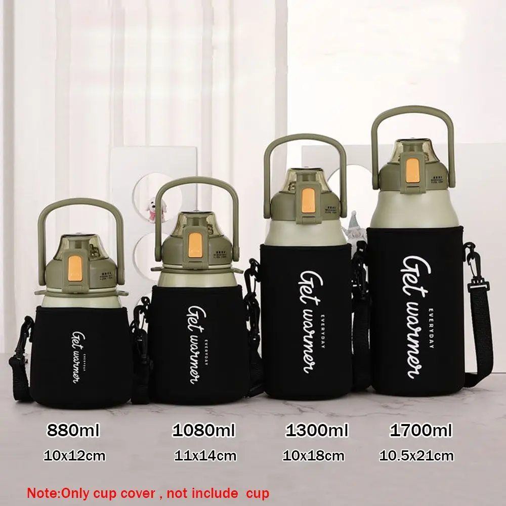 1Pcs Sports Water Bottle Cover Case with Shoulder Strap Portable Vacuum Glass Cup Sleeve Cup Pouch Sport Camping Accessorie