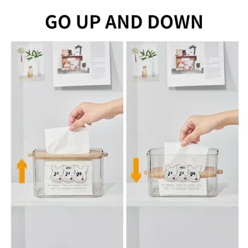Creative Transparent Paper Towel Box Drawer Paper Simple Home Decoration Suitable for Living Room Kitchen Bathroom Etc 2