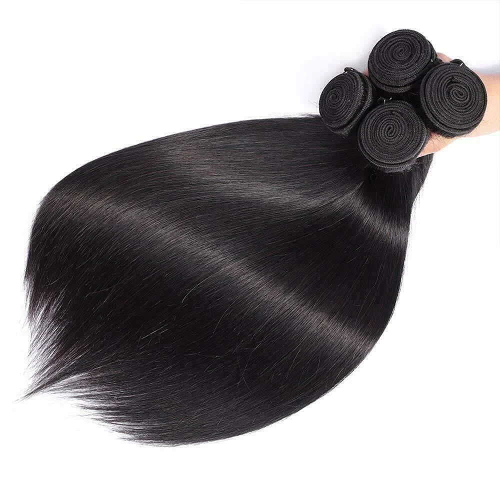 Peruvian Remy Straight Hair Bundle 100% Real Human Hair 3/4pcs Bundle For Black Women Natural Color No Shedding No Tangle 100g