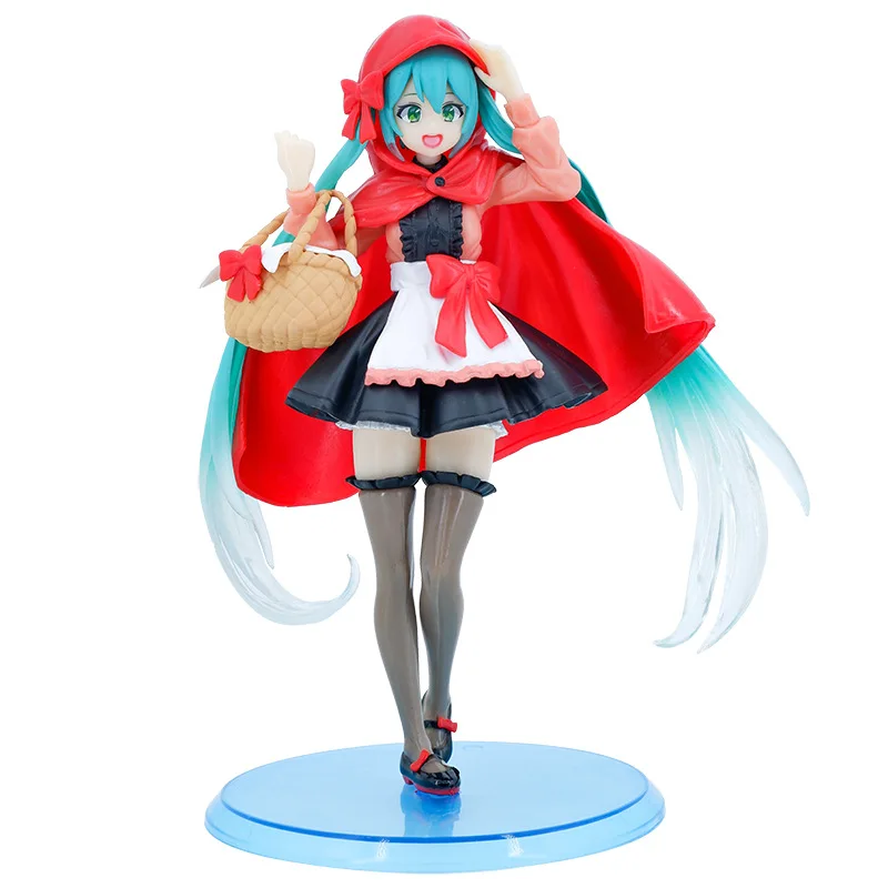 Hatsune Miku Miku Little Red Riding Hood Hatsune Basket Hatsune Standing Beauty Girl Handwork Model