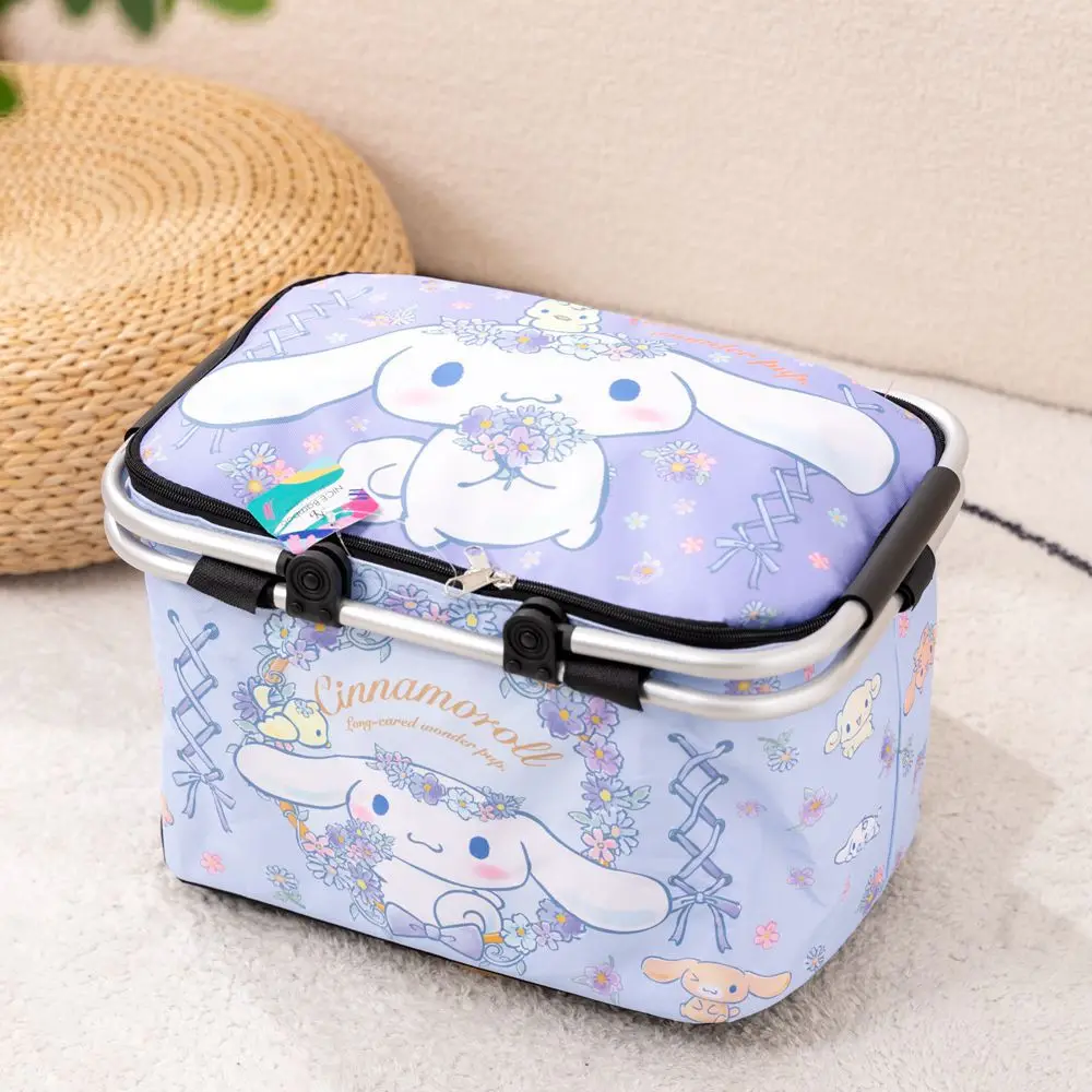 Bolsa de picnic con dibujos animados de Sanrio Kuromi Cinnamoroll, bolsa de hielo, bolsa de aislamiento para exteriores con melodía, bolsa de almacenamiento de hielo, bolsa de almuerzo con aislamiento