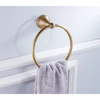 แหวนแขวนผ้าทองเหลืองโบราณ - ที่วางผ้าเช็ดตัวห้องน้ำสีบรอนซ์ขัดเงาสไตล์ยุโรป, ฮาร์ดแวร์วินเทจ 5