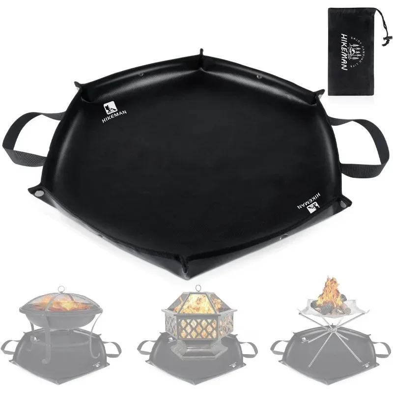 

Fire Pit Mat for Decking Fireproof Heat Insulation Pad BBQ Floor Protection Fire Mat with Six Snaps for Camping Patios Decking