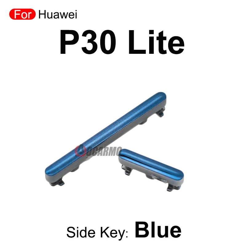 화웨이 P30 라이트용 블랙 블루 화이트 전원 켜기/끄기 볼륨 버튼 측면 키 교체 부품