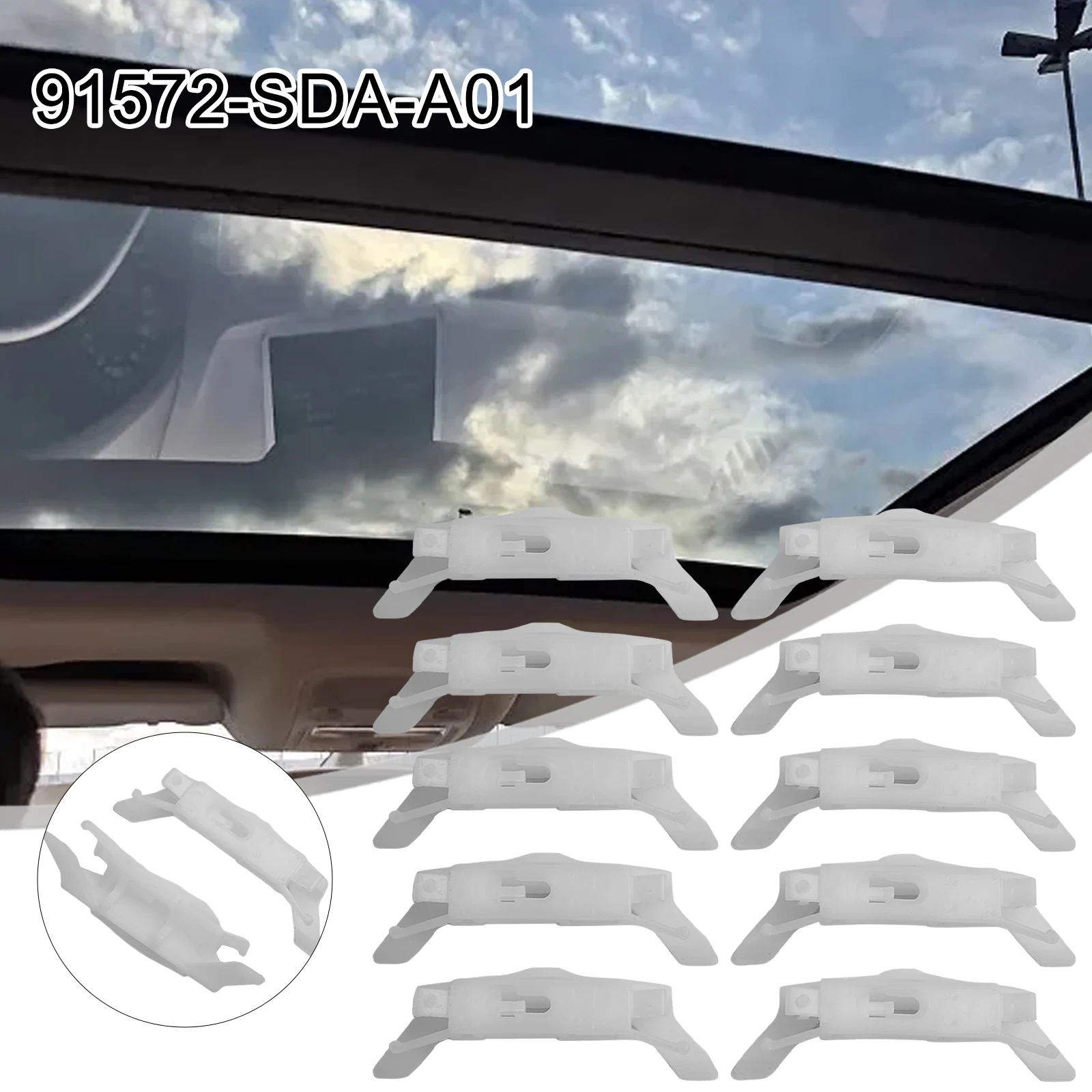 10Pcs ABS-White-Windshield Roof Moulding Clips For Honda For Accord Civic For Acura Accessories For Vehicles