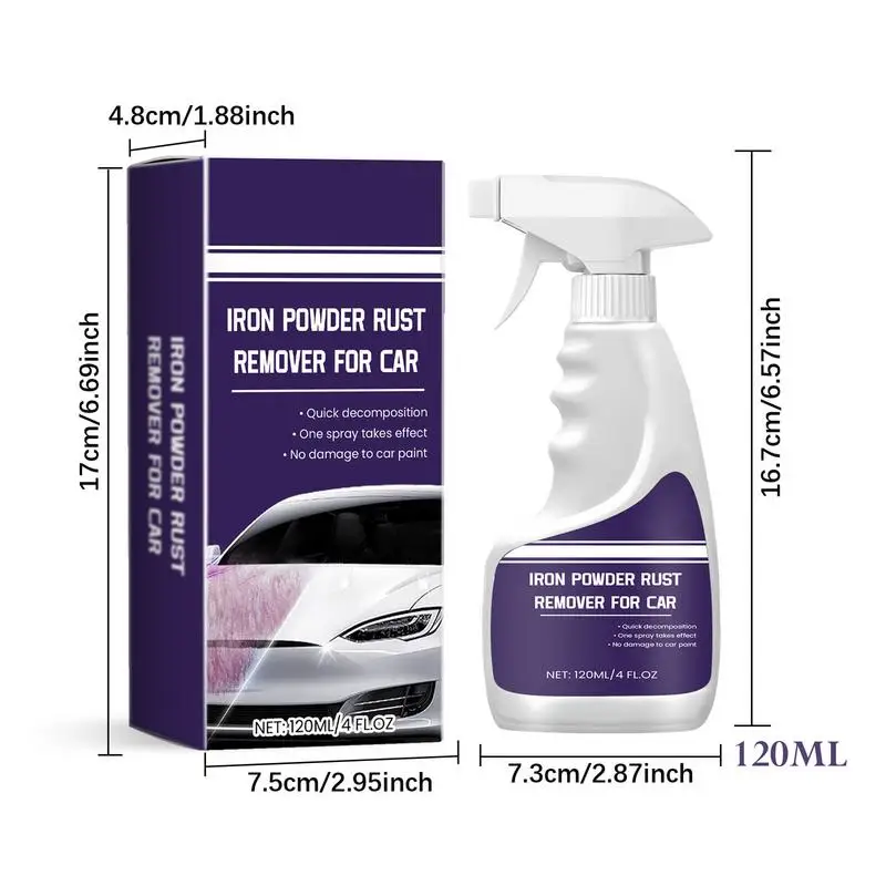 120ml Car Rust Remover Car paint decontamination Agent polishing polishing spray for Automobile renovation and maintenance