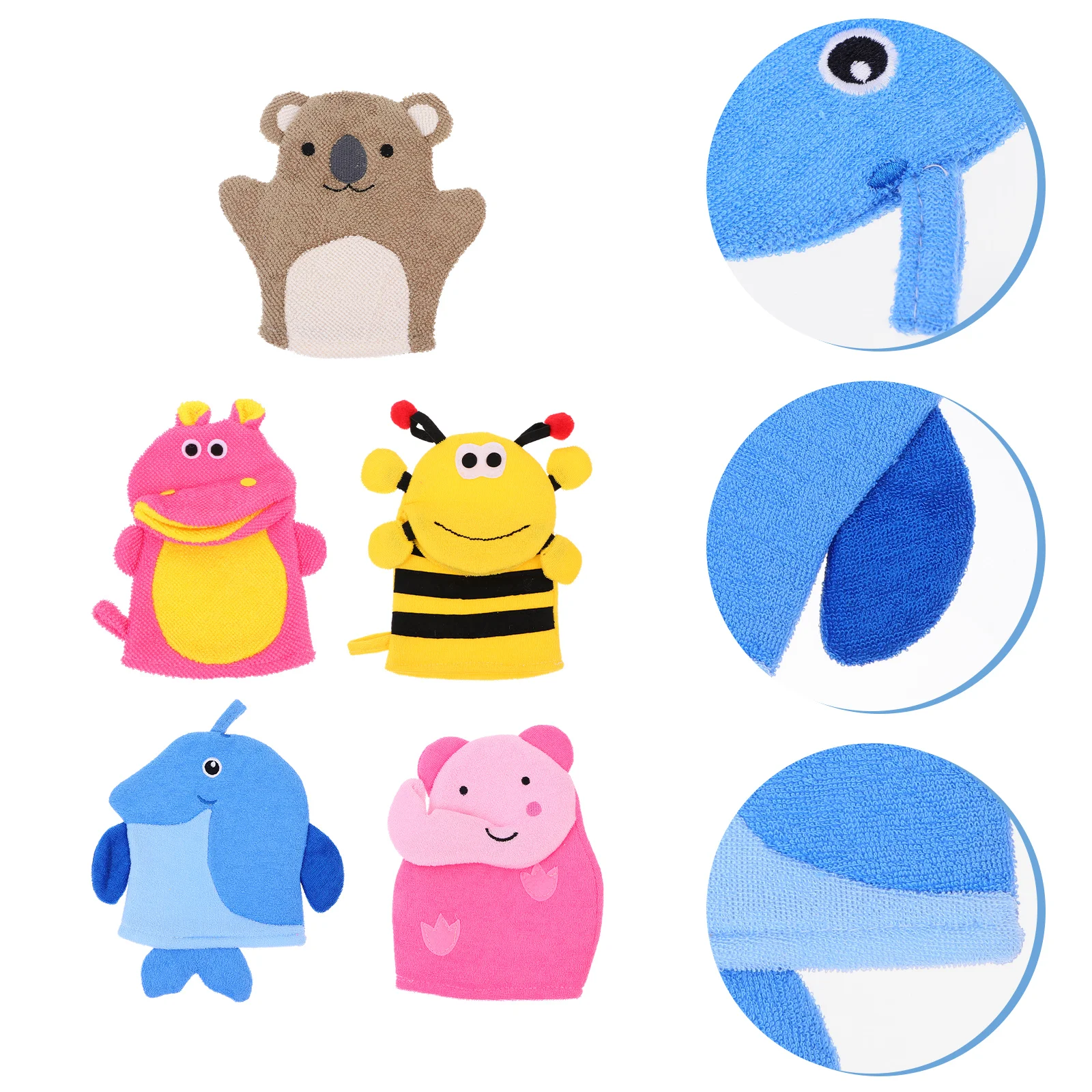 

5 Pcs Bath Sponge Animal Towel Cartoon Kids Gloves Nail Dual-purpose Exfoliating Toddler Newborn