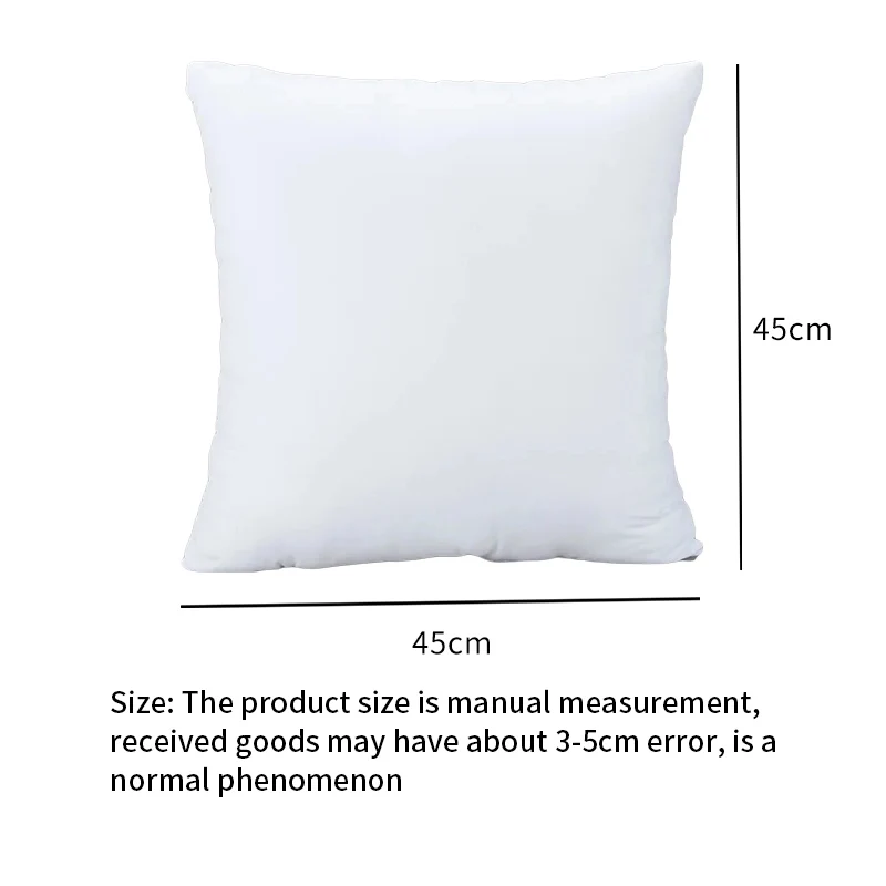 100%cotton Standard White Bounce Back Pillow Cushion Core Sofa Car Seat Home Interior Decor Pillows30x30/40×40/45×45/60x80cm BEST SELLERS