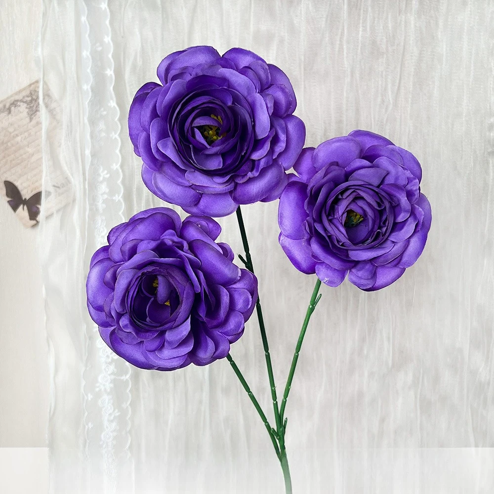 10 Stück Künstliche 3-Zweigige Lotus-Traubenzweige Seiden-Kunstblumen Dekorative Weiße Lotus-Simulationsblumen für Heim und Garten – Detail 21