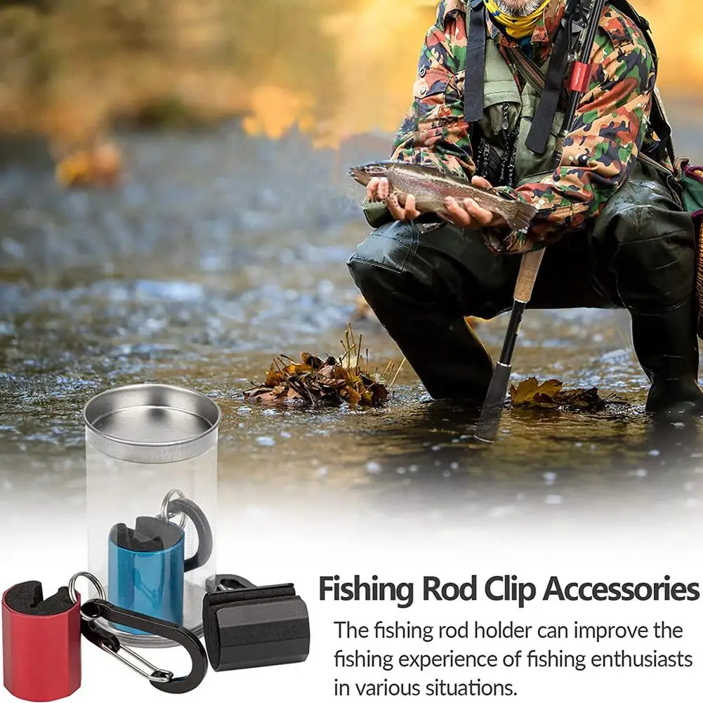 Fishing Rod Holder Portable Fly Rod Fishing Pole Holder Clips Multi-color  Wading Staffs Tackle Accessories