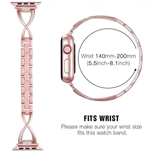 Elegant Diamond Stainless Steel Ladies Watch Strap