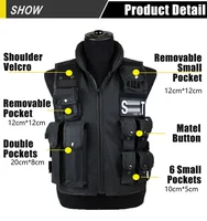 11 Pockets Tactical Vest Men Hunting Vest Outdoor Waistcaot Military Training CS Waistcoat swat Protective Modular