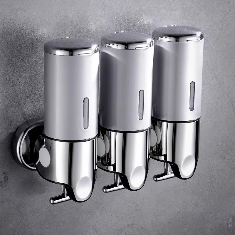 Manual Liquid Soap Dispensers double/triple 500ml Wall Mounted Shampoo Container soap and gel dispenser Bathroom Accessories 6