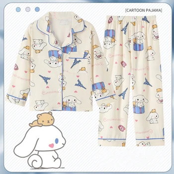 2pcs Kid's Cinnamorolls Pajamas, Long Sleeve Top & Pants Set, Kuromis Print Loungewear, Comfy Casual Set, Girl's Clothes 1