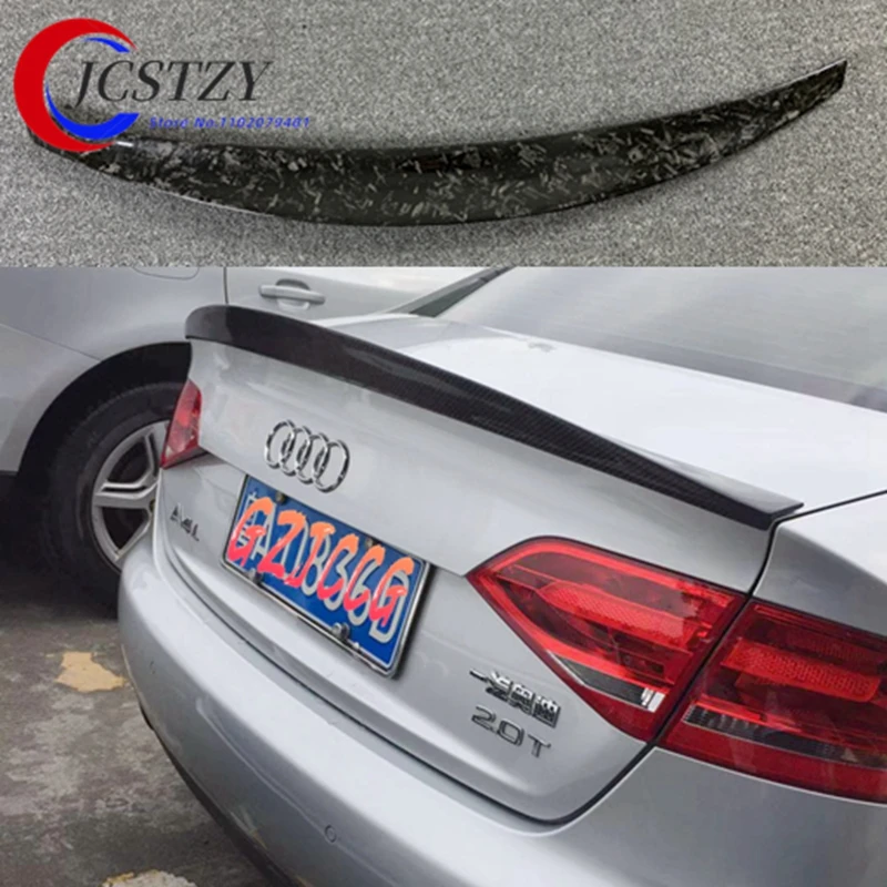 

For Audi A4 B8 4 door sedan 2009 2012 HK style high quality carbon fiber rear wing Roof rear box decorated spoiler