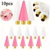 10pcs Pink/White Replaceable Nail Dotting Pen Wax-Head Rhinestones/Beads/Gems Picker Dotting Pen Replace Wax Head Nail Tools 1
