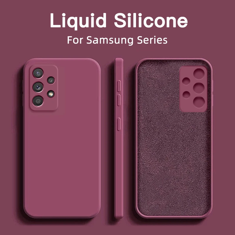 Galaxy S22+ silicone case Square Liquid Silicone Case For Samsung Galaxy S20 FE S21 S22 Ultra S10 Plus A72 A50 A70 A51 A71 A52 5G A31 A32 4G Soft Cover galaxy s22+ case