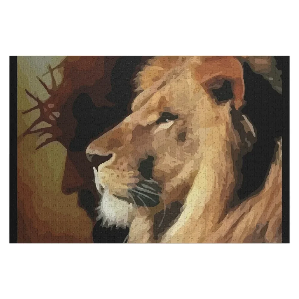 

Lion of Judah Art Jigsaw Puzzle Wooden Jigsaws For Adults Custom Name Wood Personalize Custom Gift Puzzle