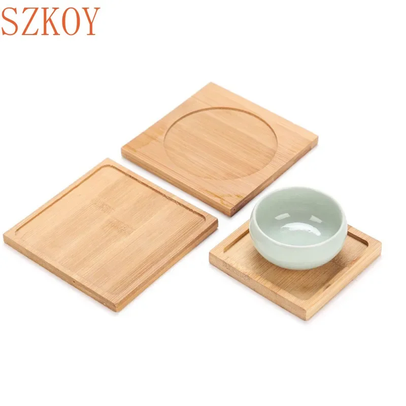 Elegant Bamboo Flowerpot Tray: Decorative Wooden Plant Holder for Home and Office Decor