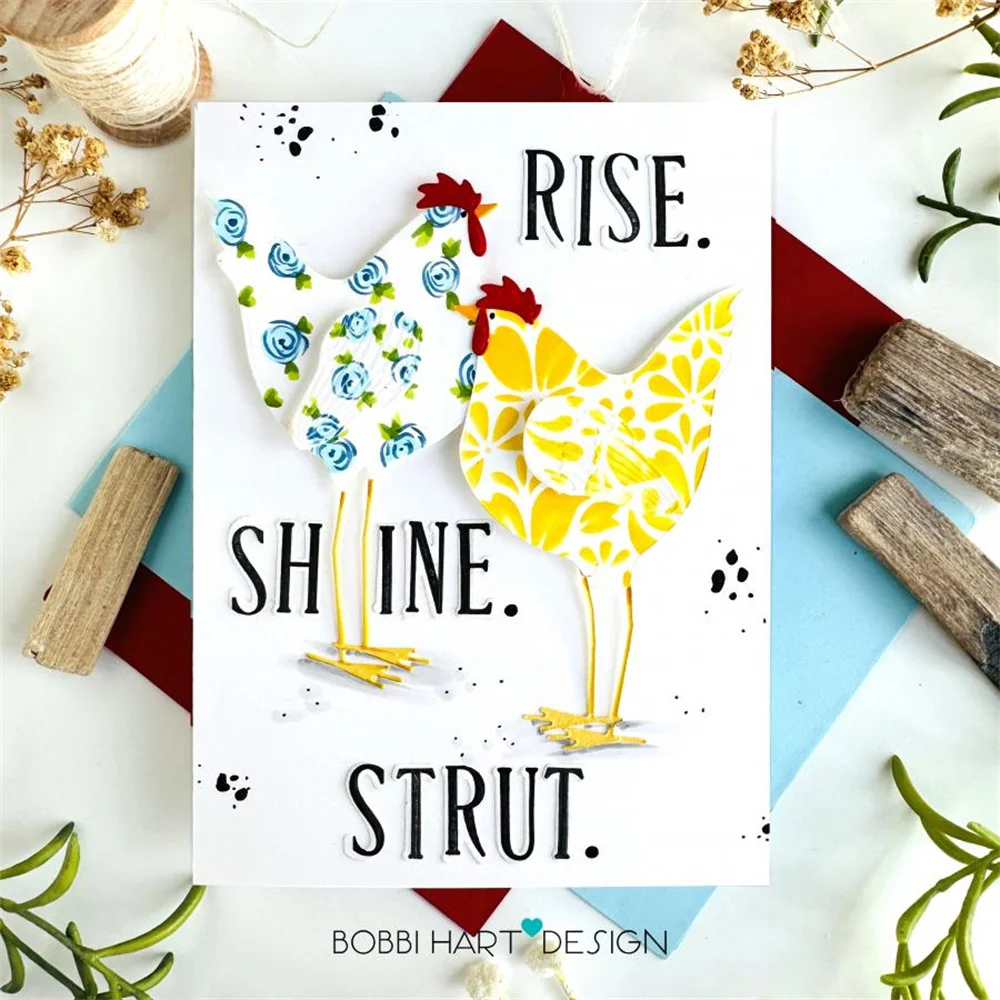 컨트리 루스터 다이 금속 커팅 다이 스텐실 카드 만들기용 스크랩북 DIY 공예품 새로운 다이 용품 2026 봄 몰드